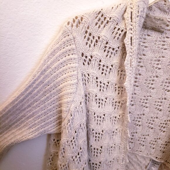 AllSaints Theo Short Off White Wrap Luxurious Knit Cardigan Size M/L 12-14 EUC - Picture 11 of 14